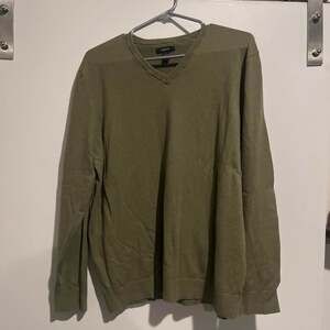 Alfani Olive Green V-Neck Knit Sweater